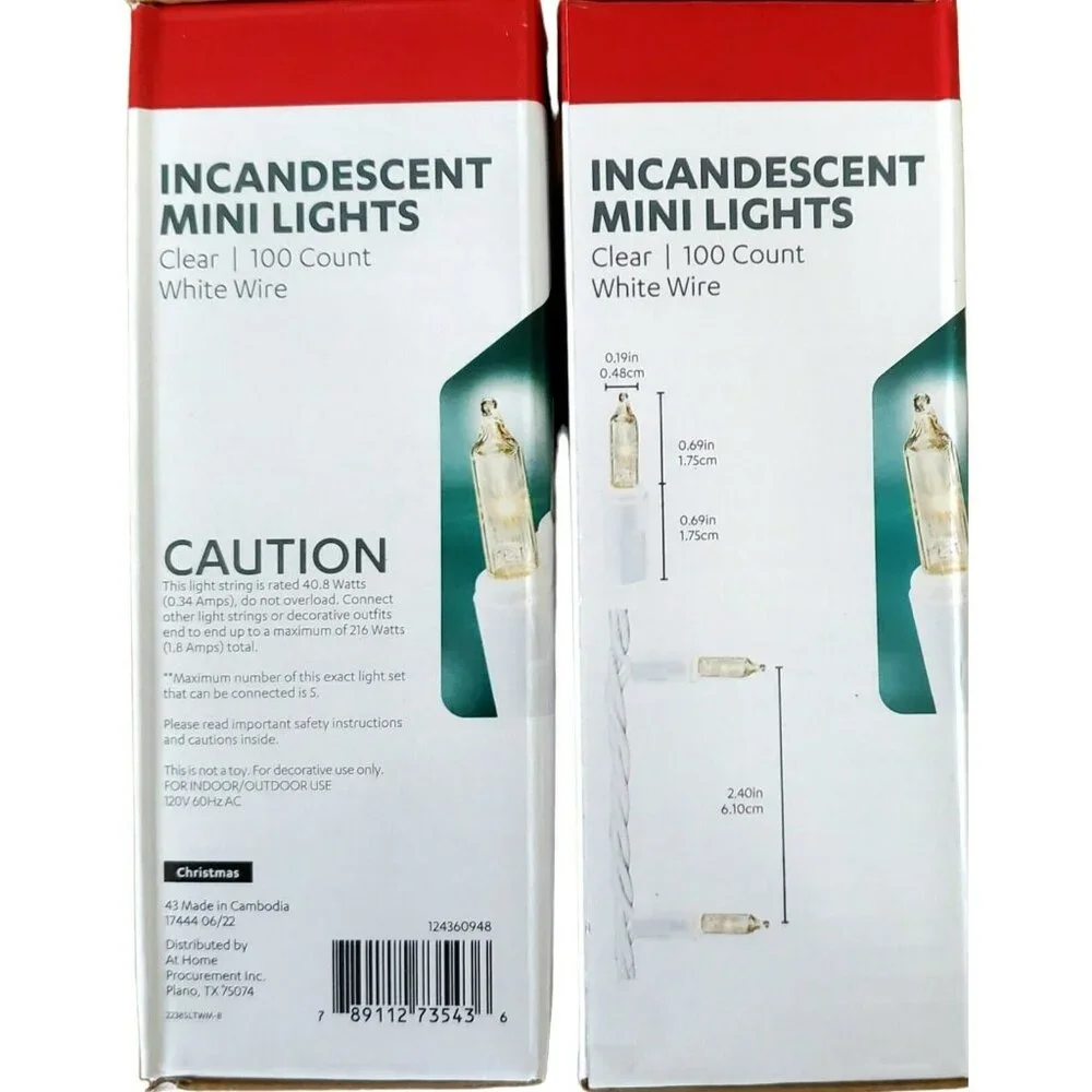 4 New Clear String Lights White Cord 100 Bulbs Wedding Patio Party Christmas